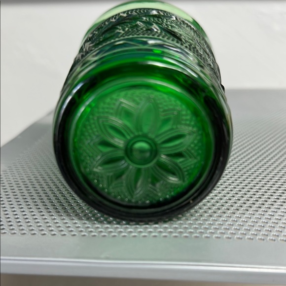 Vintage Anchor Hocking Forest Green Sandwich Glass, Juice Glass - Picture 5 of 6